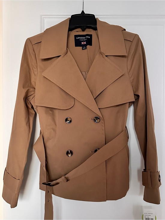 Jackets & Blazers - London Fog Camel Hooded Short Trench Coat Jacket – Size M – NWT